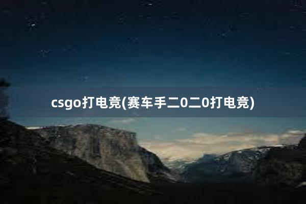 csgo打电竞(赛车手二0二0打电竞)