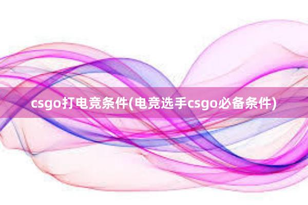 csgo打电竞条件(电竞选手csgo必备条件)