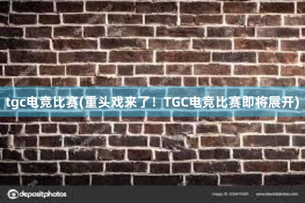 tgc电竞比赛(重头戏来了！TGC电竞比赛即将展开)