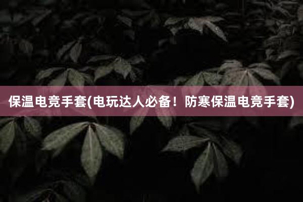 保温电竞手套(电玩达人必备！防寒保温电竞手套)