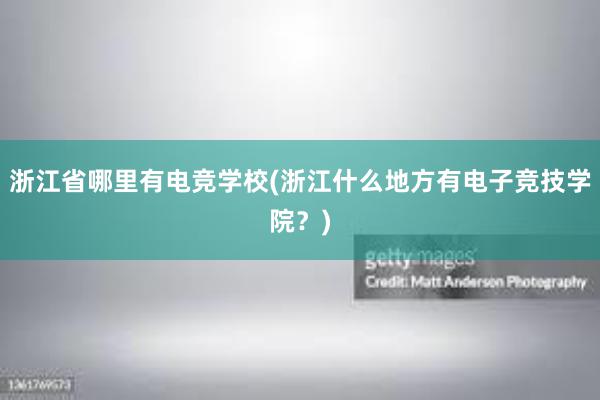 浙江省哪里有电竞学校(浙江什么地方有电子竞技学院？)