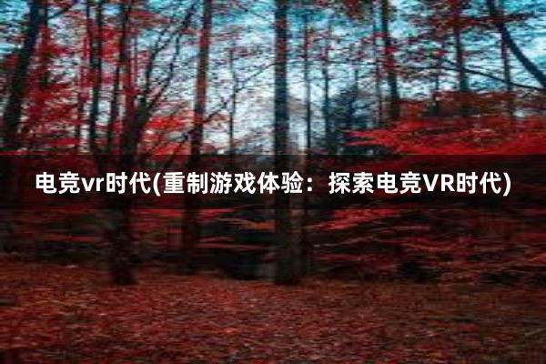 电竞vr时代(重制游戏体验：探索电竞VR时代)