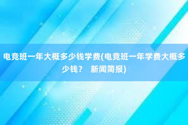 电竞班一年大概多少钱学费(电竞班一年学费大概多少钱？  新闻简报)