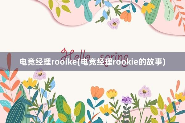 电竞经理rooike(电竞经理rookie的故事)