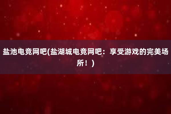 盐池电竞网吧(盐湖城电竞网吧：享受游戏的完美场所！)