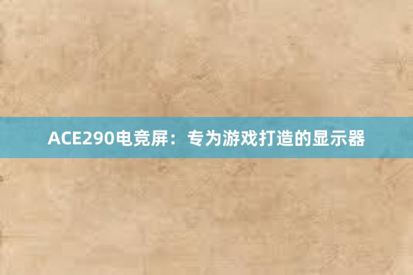 ACE290电竞屏：专为游戏打造的显示器