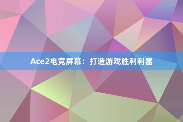 Ace2电竞屏幕：打造游戏胜利利器