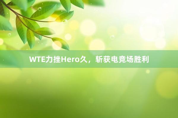 WTE力挫Hero久，斩获电竞场胜利