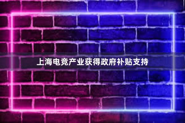 上海电竞产业获得政府补贴支持