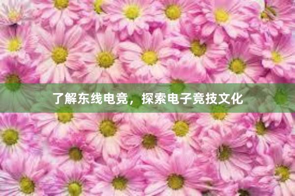 了解东线电竞，探索电子竞技文化