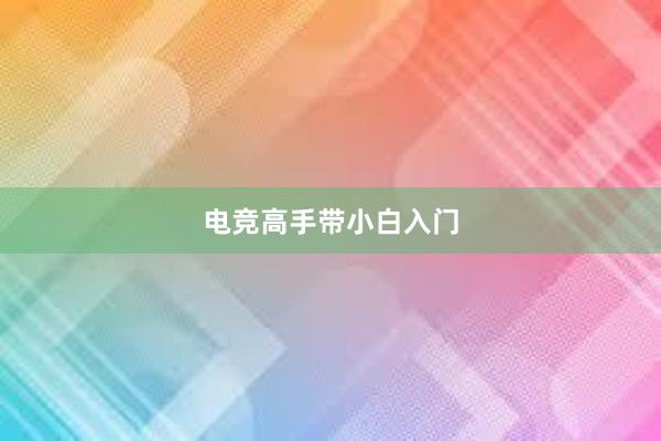 电竞高手带小白入门