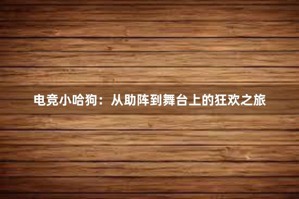 电竞小哈狗：从助阵到舞台上的狂欢之旅