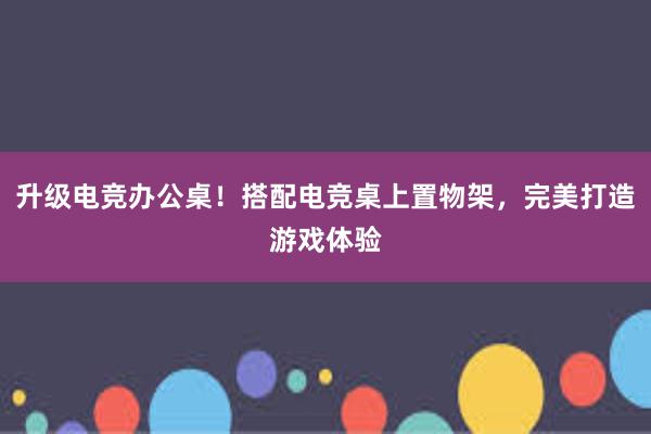 升级电竞办公桌！搭配电竞桌上置物架，完美打造游戏体验