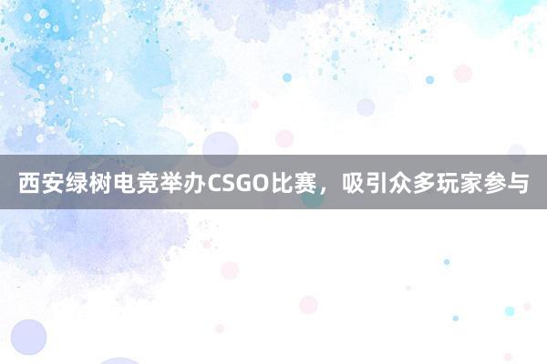 西安绿树电竞举办CSGO比赛，吸引众多玩家参与