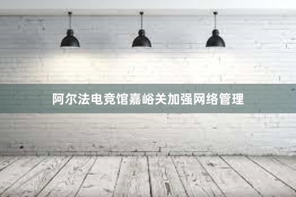 阿尔法电竞馆嘉峪关加强网络管理