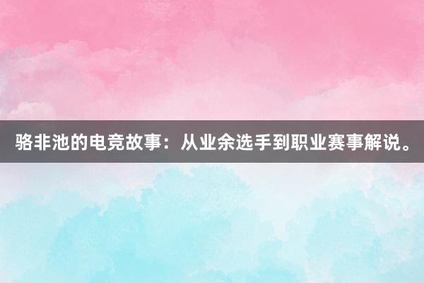 骆非池的电竞故事：从业余选手到职业赛事解说。